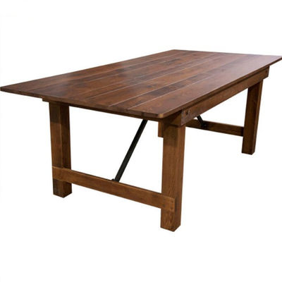 Banquet Hotel Home Wooden Folding Farm Table with Solid Pine Wood