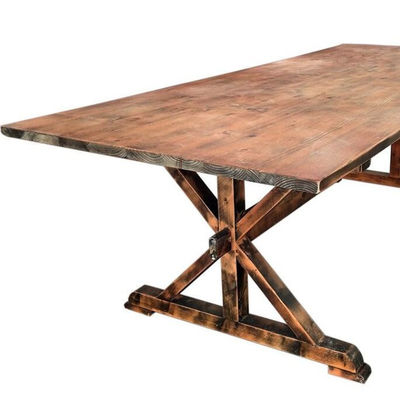 Banquet Hotel Home Wooden Folding Farm Table with Solid Pine Wood