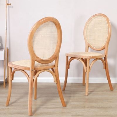 Antique Wedding Reception Banquet French Event Chairs Vintage Rattan Chair for Dining Room