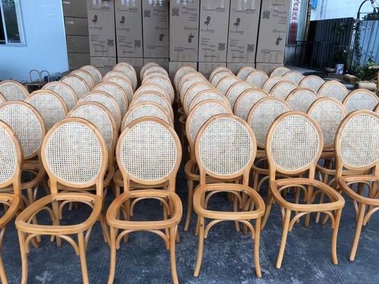 Antique Wedding Reception Banquet French Event Chairs Vintage Rattan Chair for Dining Room