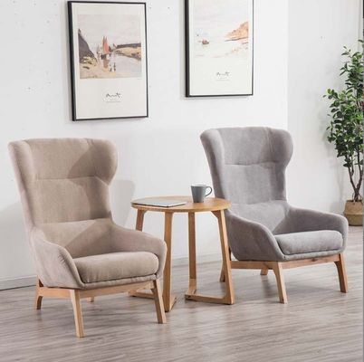 65cm*52cm*93cm Modern Lounge Chair with Assurance and Solid Wood Legs in Red/Yellow/Green/Blue/White/Coffee/Gray/Pink