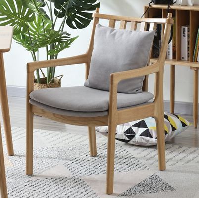 Stylish and Comfortable Nordic Oak Solid Wood Upholstered Armchair Sofa Chair