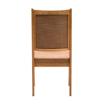 Dining Room Furniture Solid Wood High Back Chairs with Fabric Upholstery in Nordic Design