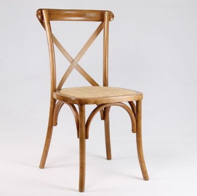 Customized Designs Nordic Modern Rattan Cross Back Stackable Solid Wood Banquet Wedding Wooden Chair OEM Service Accepted