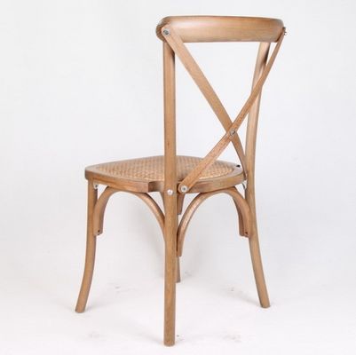 Customized Designs Nordic Modern Rattan Cross Back Stackable Solid Wood Banquet Wedding Wooden Chair OEM Service Accepted
