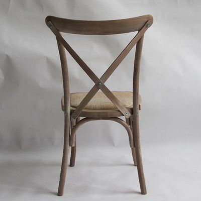 Customized Designs Nordic Modern Rattan Cross Back Stackable Solid Wood Banquet Wedding Wooden Chair OEM Service Accepted