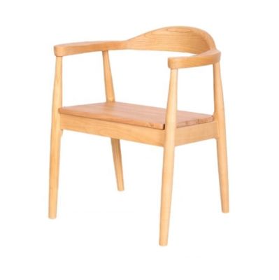 Restaurant Dining Room Furniture Modern Wooden Armrest Chair with Solid Wood Frame and Pu Seat