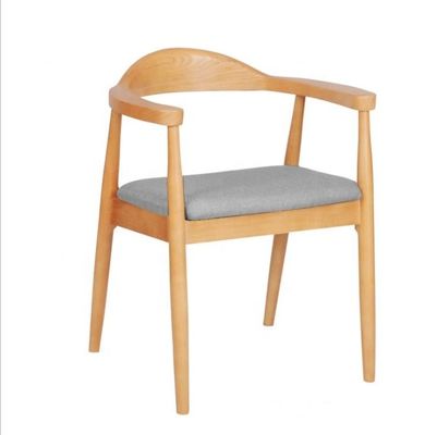 Restaurant Dining Room Furniture Modern Wooden Armrest Chair with Solid Wood Frame and Pu Seat