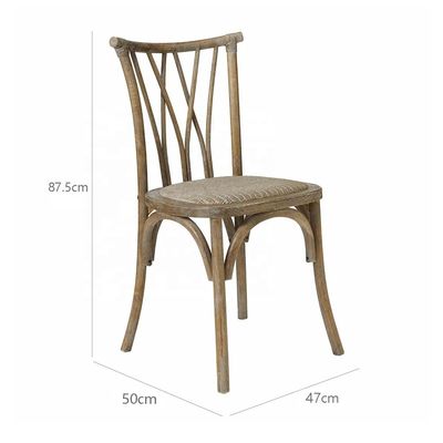 Vintage X Cross Back Wood Chair for Hotel Wedding Event Restaurant Banquet Dining Stackable and Antique Wedding Chair