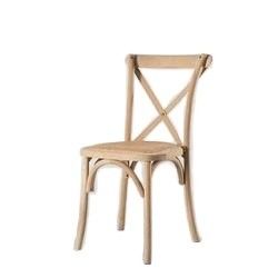 Hotel Chair Vintage X Cross Back Stackable Wooden Wedding Event Restaurant Dining Chairs with Rattan Cover