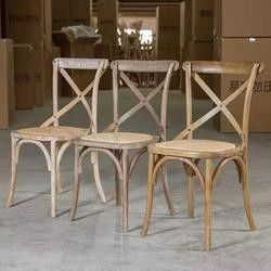 Hotel Chair Vintage X Cross Back Stackable Wooden Wedding Event Restaurant Dining Chairs with Rattan Cover