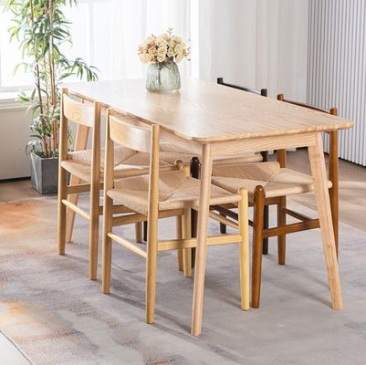 Dining Room Furniture Nordic Wood Rattan Dining Chair for Custom Needs