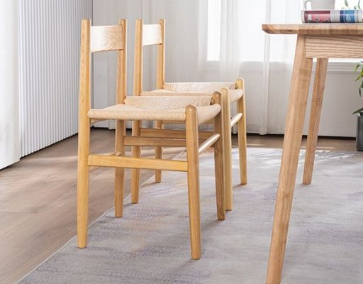 Dining Room Furniture Nordic Wood Rattan Dining Chair for Custom Needs