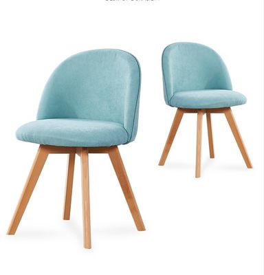 Modern Nordic Style Dining Room Chair with Wooden Legs and Upholstered Seat