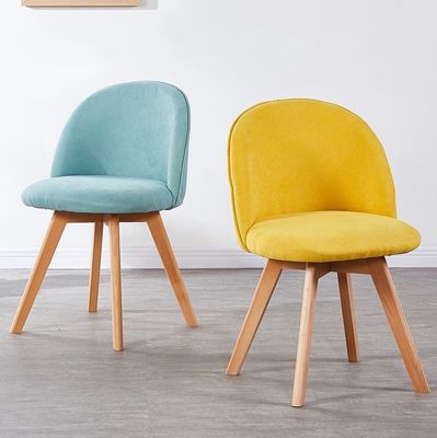Modern Nordic Style Dining Room Chair with Wooden Legs and Upholstered Seat