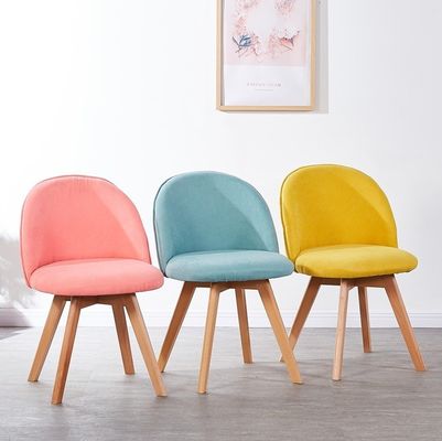 Modern Nordic Style Dining Room Chair with Wooden Legs and Upholstered Seat