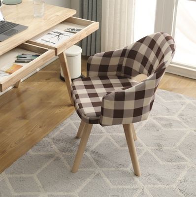 Modern Style Nordic Dining Room Chairs with Colourful Wooden Seats Backrests and Armrests