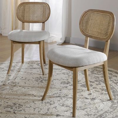 Vintage Rattan/Wicker Chair Solid Wood Dining Chair Armless Rattan Chair for Customer Needs