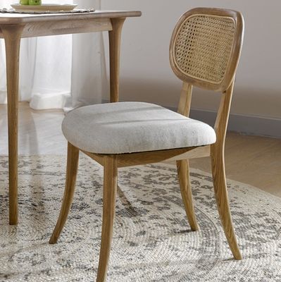 Vintage Rattan/Wicker Chair Solid Wood Dining Chair Armless Rattan Chair for Customer Needs
