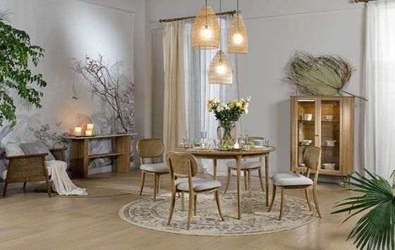Vintage Rattan/Wicker Chair Solid Wood Dining Chair Armless Rattan Chair for Customer Needs