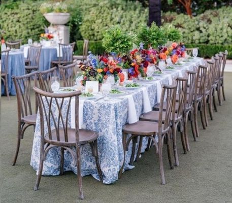 Antique Wedding Event Vintage X Cross Back Stackable Wood Chair with Rattan Foam Seat