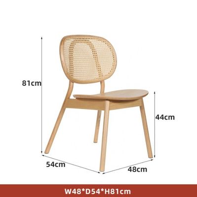 Modern Style Ash and Rattan Material Rattan Dining Chair for Dining Room