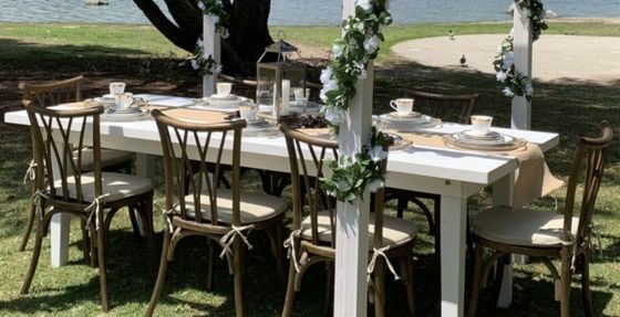 Antique Wedding Event Vintage X Cross Back Stackable Wood Chair with Rattan Foam Seat