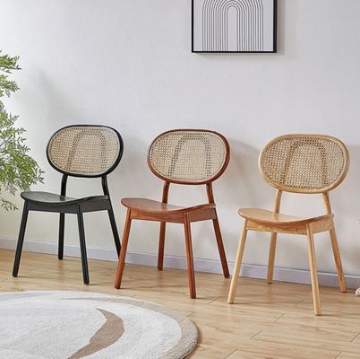 Modern Style Ash and Rattan Material Rattan Dining Chair for Dining Room