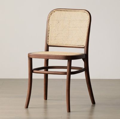 Simple Design Solid Wood Dining Rattan Chair for Restaurant and Dining Room