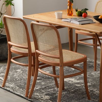 Simple Design Solid Wood Dining Rattan Chair for Restaurant and Dining Room