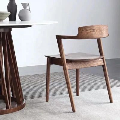 Nordic Leisure Wooden Ash Wood Handrail Modern Dinning Chair for General Home Furniture