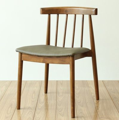General Home Furniture Contemporary Design Style Wood Dining Chair with Fabric Leather Seat Armrest