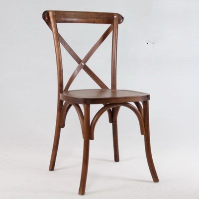 Antique Design Style D50*W42*H88CM Stackable Wooden X Cross back Chairs for Restaurant Dining and Morden Furniture