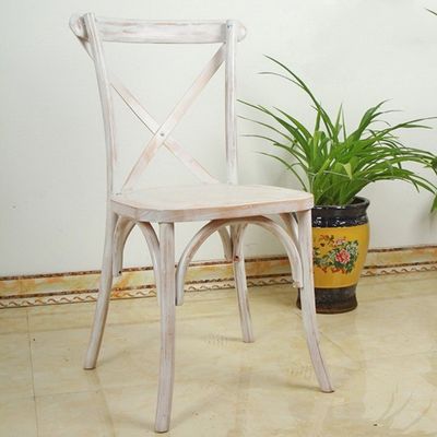 Antique Design Style D50*W42*H88CM Stackable Wooden X Cross back Chairs for Restaurant Dining and Morden Furniture