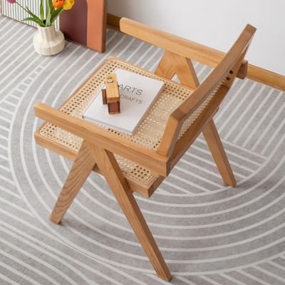 Custom Solid Wood Armrest Rattan Chair for Indoor Classical Dining Furniture in Restaurants
