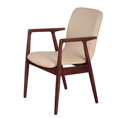 Solid Wood Luxury Hotel Dining Armchair in Modern Leisure Design for Restaurant Furniture