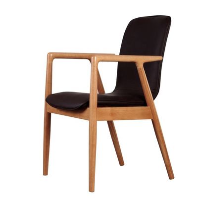 Solid Wood Luxury Hotel Dining Armchair in Modern Leisure Design for Restaurant Furniture