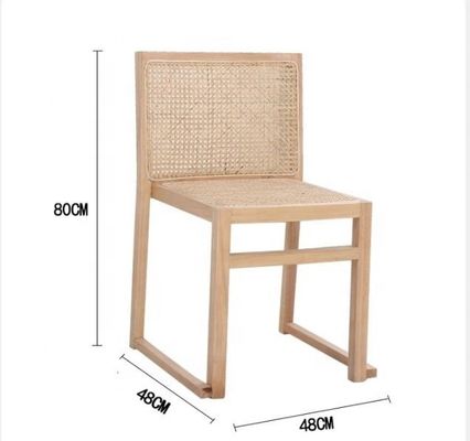 Dining Room Furniture Real Rattan Solid Wood Dining Chair for Stackable and Nordic Leisure