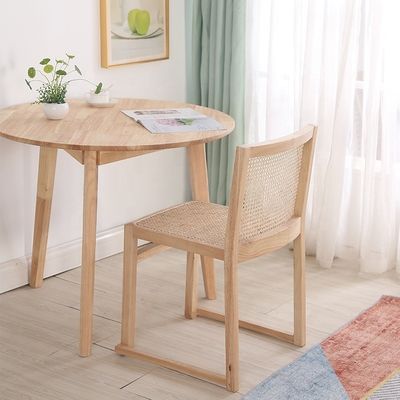 Dining Room Furniture Real Rattan Solid Wood Dining Chair for Stackable and Nordic Leisure