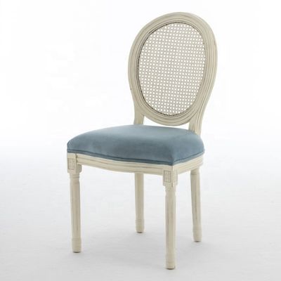 Antique Design Europe Vantage Indoor Solid Wood Round Cane Rattan Back Dining Chair for Traditional Style in Europe