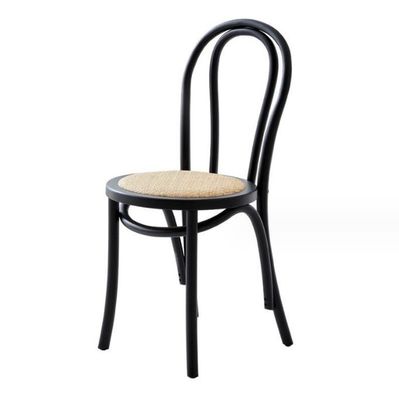 Solid Wood Sturdy Event Wedding Chairs Rattan Wooden Stackable Dining Chair