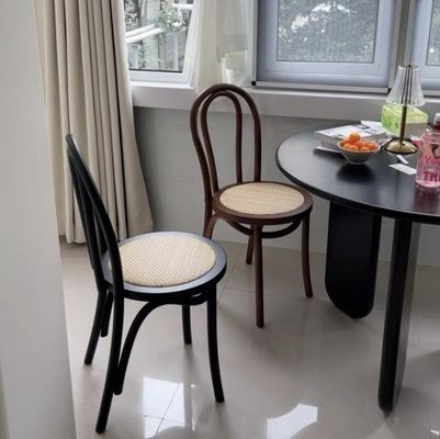 Solid Wood Sturdy Event Wedding Chairs Rattan Wooden Stackable Dining Chair
