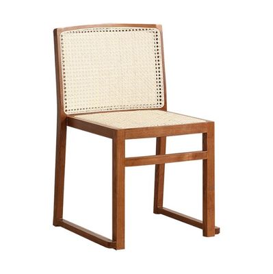 Stacked Rattan Dining Chair Custom Wood Armless Chair for Dining Room W49CM*D42.5CM*H80CM
