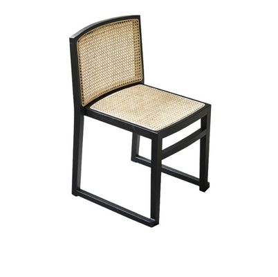 Stacked Rattan Dining Chair Custom Wood Armless Chair for Dining Room W49CM*D42.5CM*H80CM