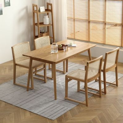 Stacked Rattan Dining Chair Custom Wood Armless Chair for Dining Room W49CM*D42.5CM*H80CM