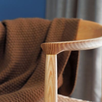 Study Desk and Cafe Chair Modern Nordic Leisure Style Solid Ash Wood Dining Chair with Craft Paper Rope Woven Cushion