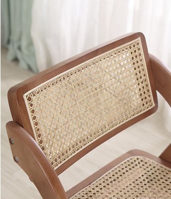 Nordic Solid Wood Folding Rattan Dinning Chair with Traditional Craftsmanship