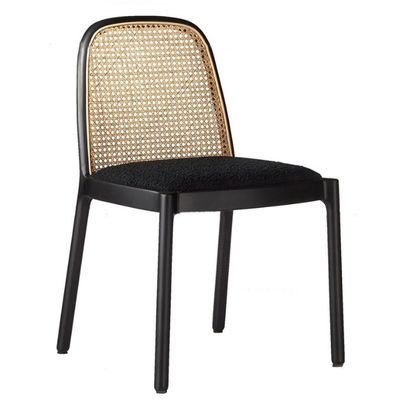 Mail Packing Durable Solid Wood Armless Rattan Dining Chair for Dining Room