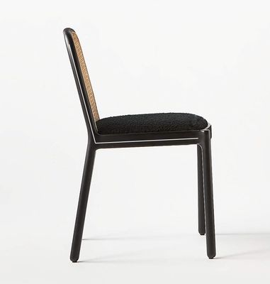 Mail Packing Durable Solid Wood Armless Rattan Dining Chair for Dining Room