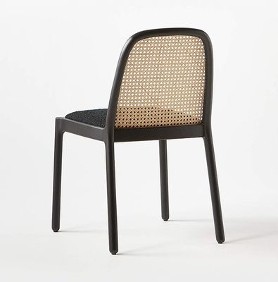 Mail Packing Durable Solid Wood Armless Rattan Dining Chair for Dining Room